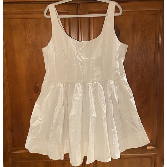 J. Crew White Fit And Flare Mini Dress Sleeveless Size 18 Coquette Romantic - Picture 2 of 15